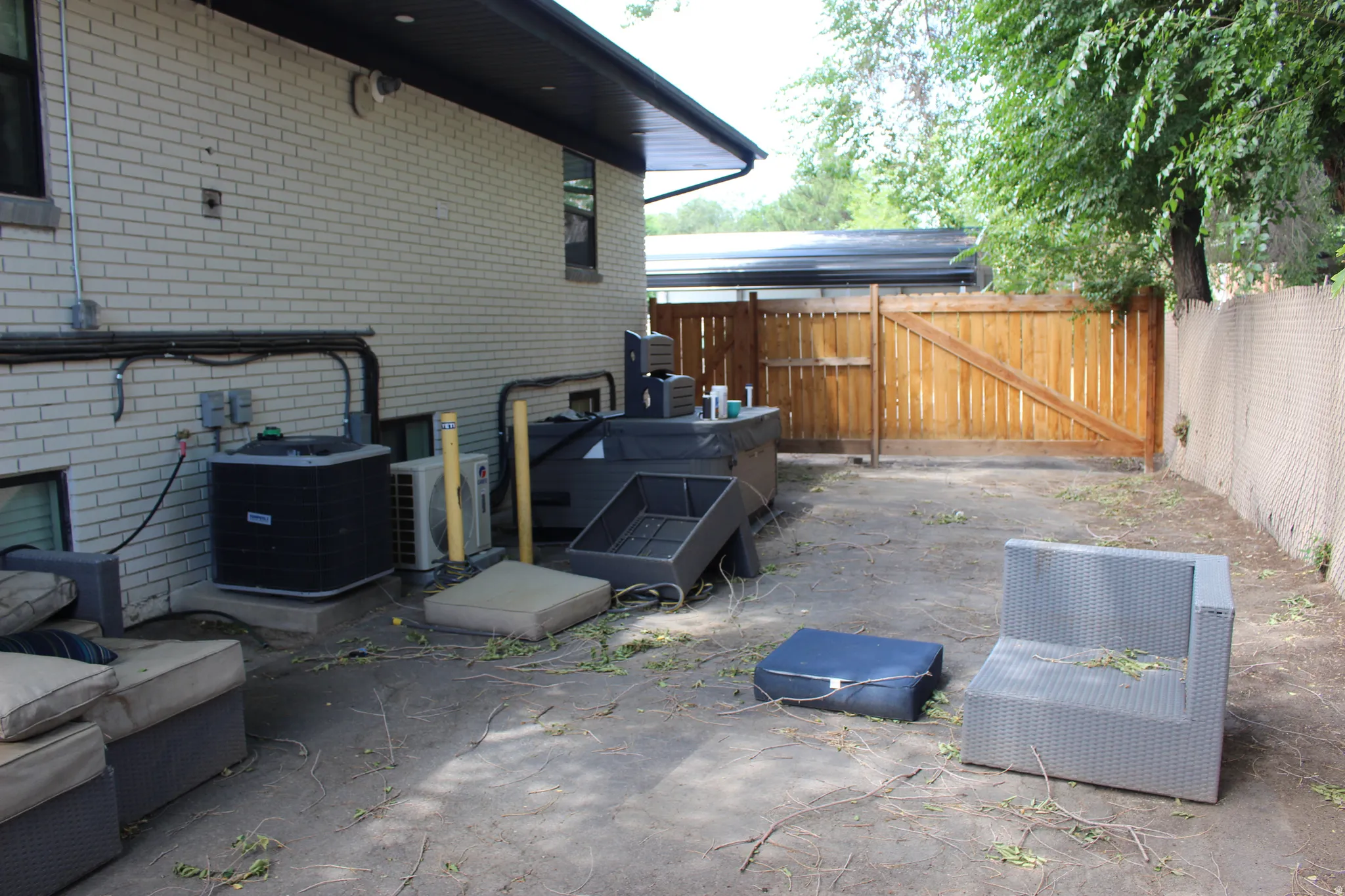 Spacious outdoor area with a privacy fence