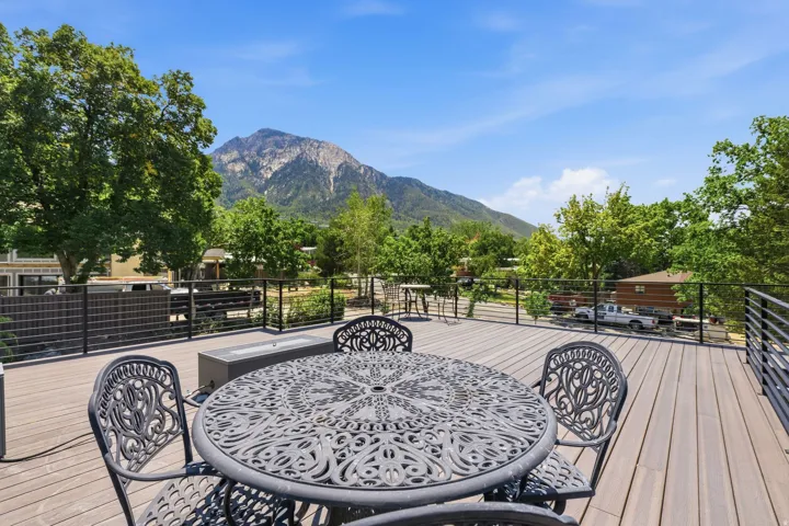 Grand view to Mt Olympus from the elevated deck over the garage.