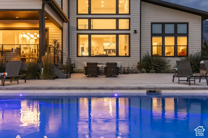 Outdoor swimming pool with a concrete surround