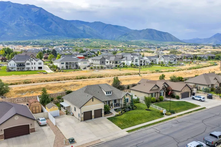 Mountain backdrop complementing a residential neighborhood