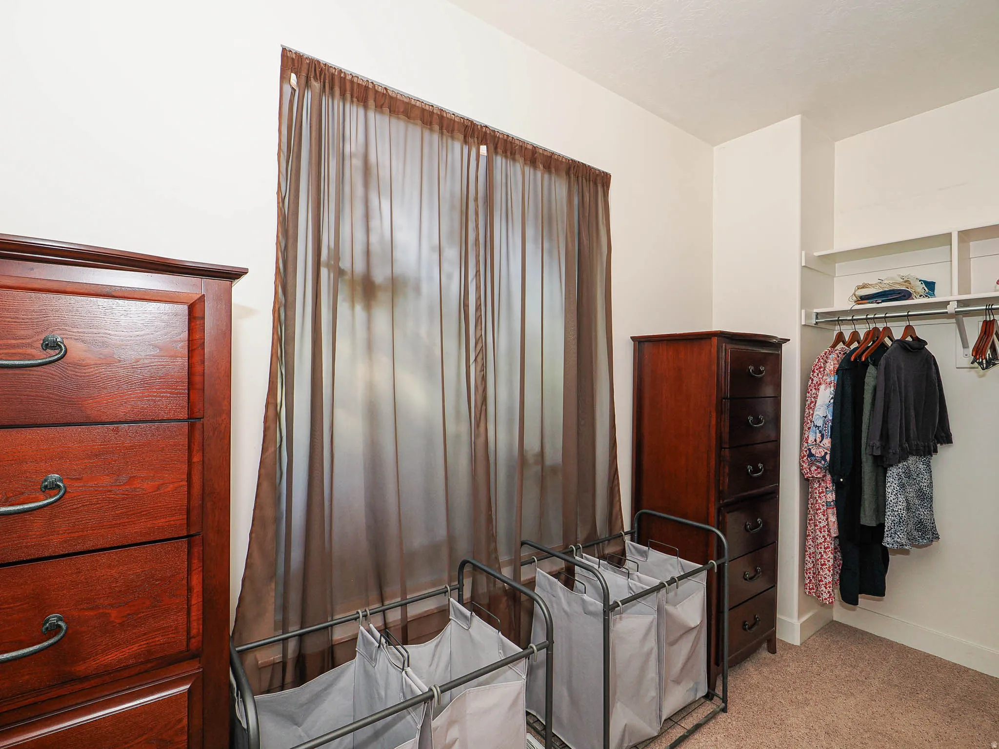 Built-in closet shelving and hanging rods