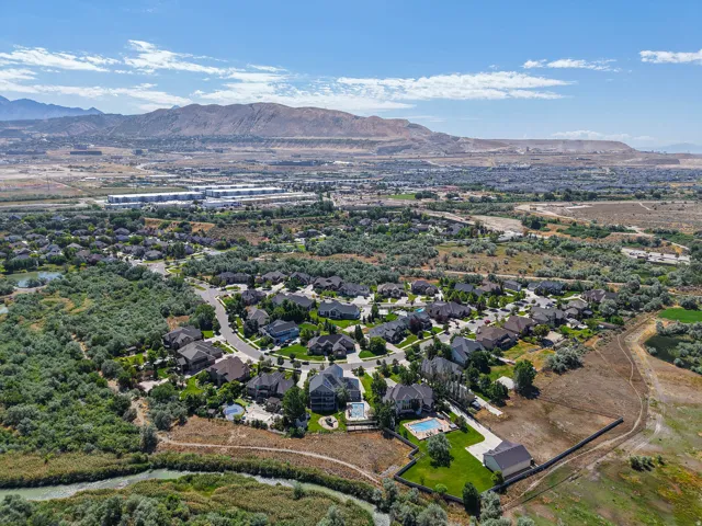 Expansive residential community with established homes, paved streets, and mature landscaping