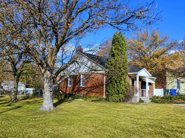 Brick exterior with white trim