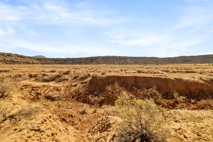 Expansive arid landscape featuring natural terrain and sparse desert vegetation