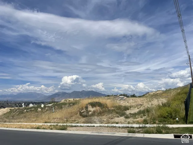 Expansive lot featuring undeveloped terrain and distant mountain ranges