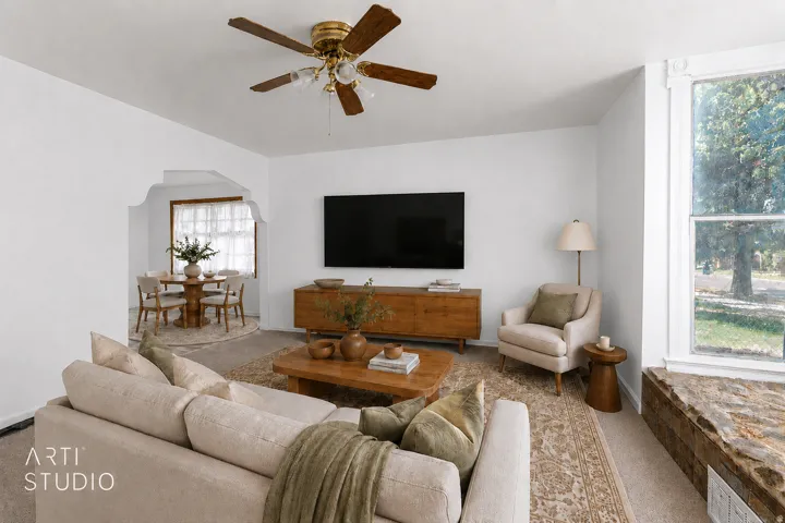 Virtually renovated and staged