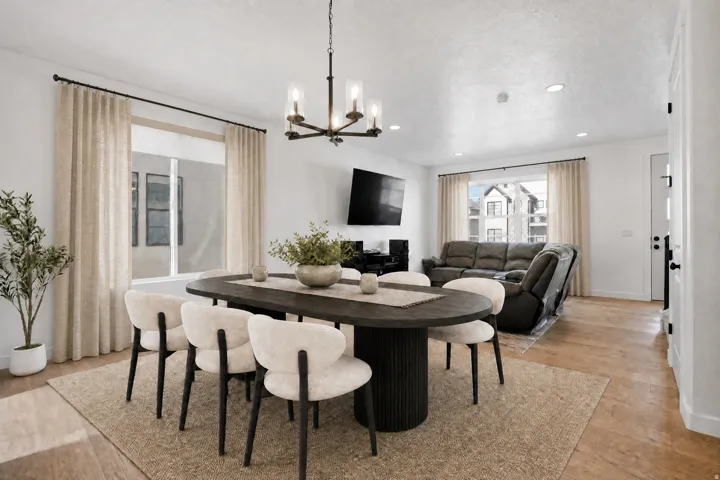 Virtually staged dining area