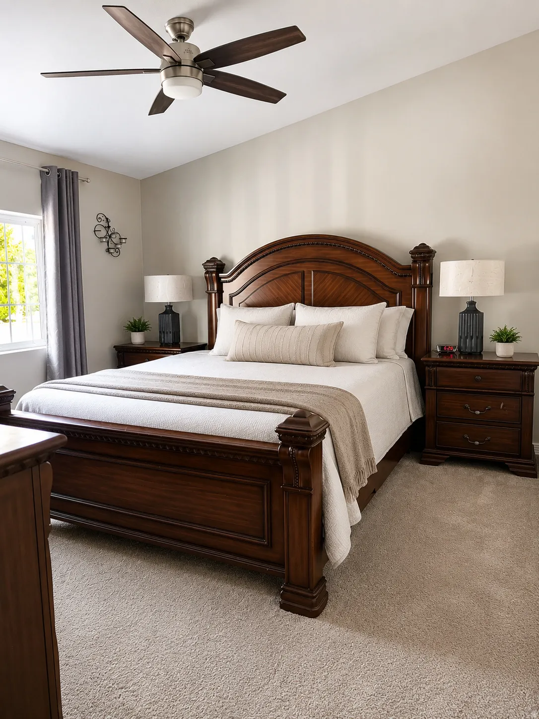 Bedroom featuring neutral wall color and light-colored carpeting