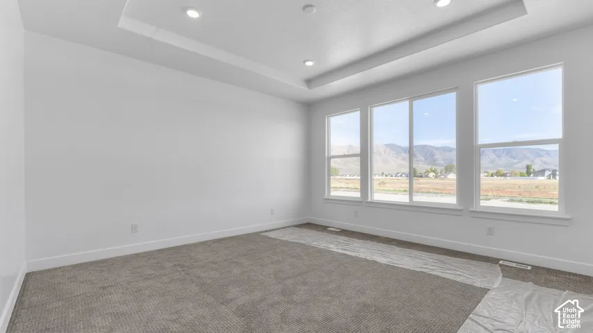 Tray ceiling with recessed lighting