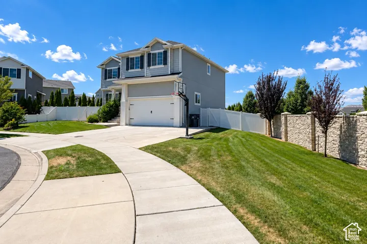 Two-story residence with a two-car garage