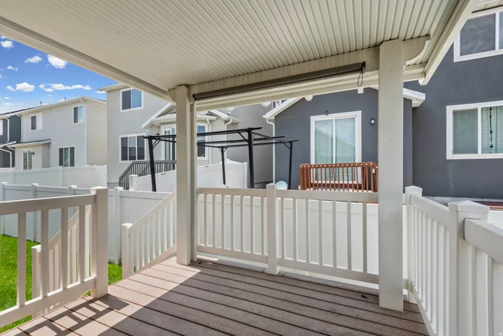 Covered deck off kitchen and dining