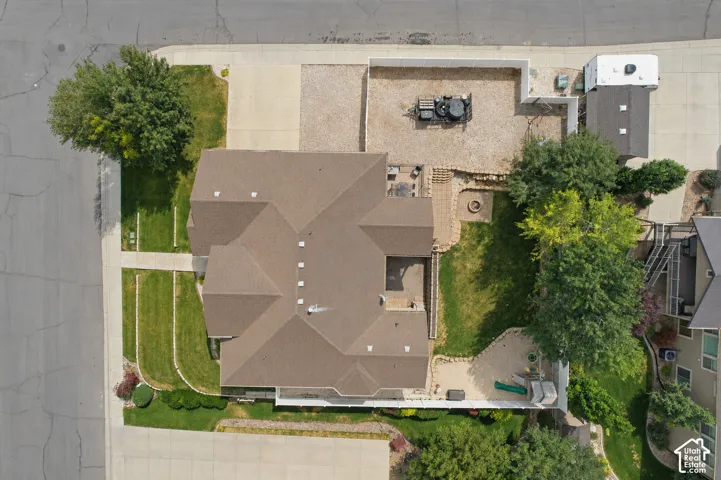 Aerial perspective showcasing the property's layout