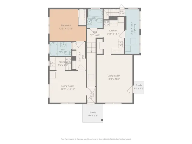 Floor plan. Unit 371. Includes basement storage area.