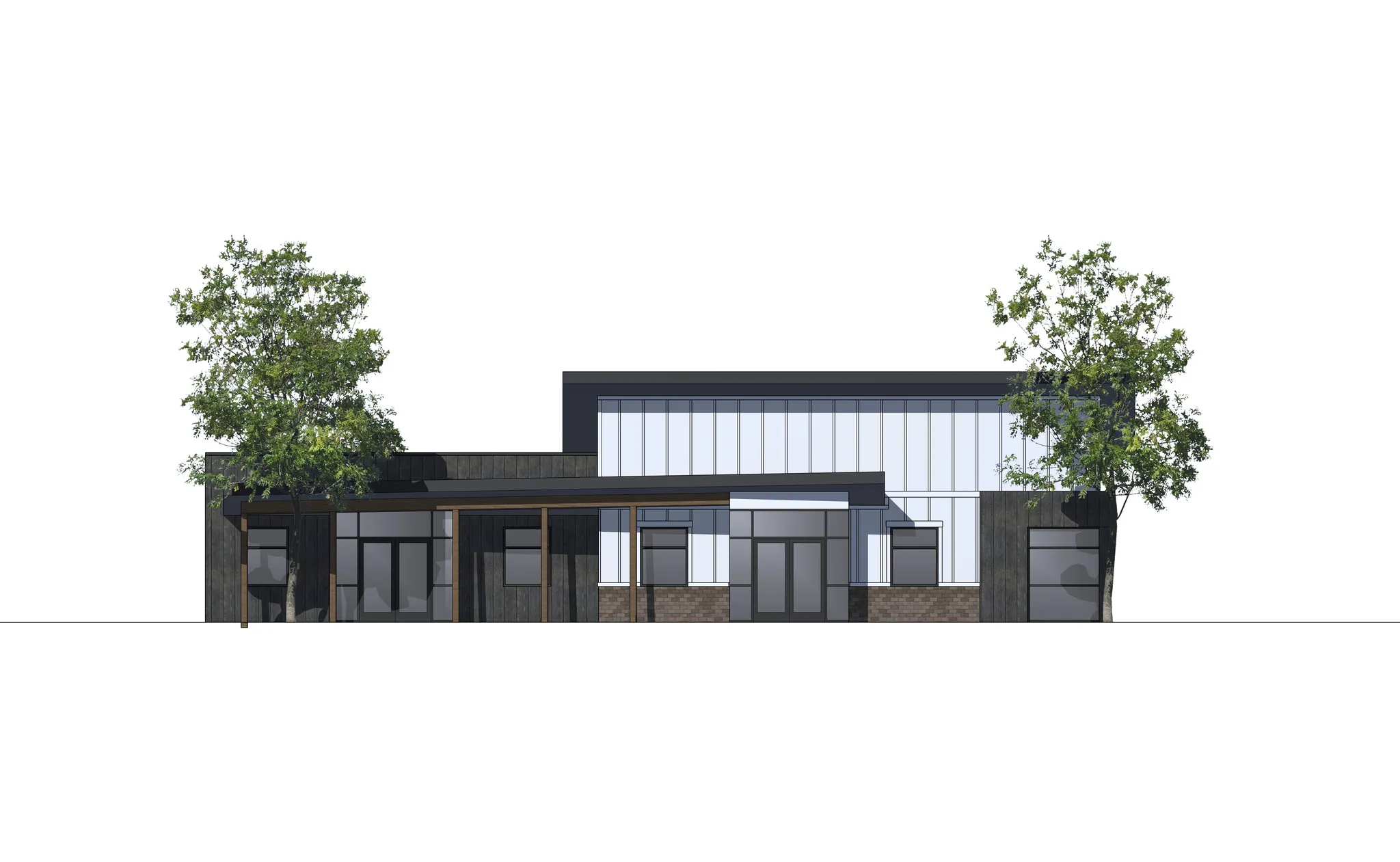 Architectural Rendering. Illustrating the exterior facade of the property