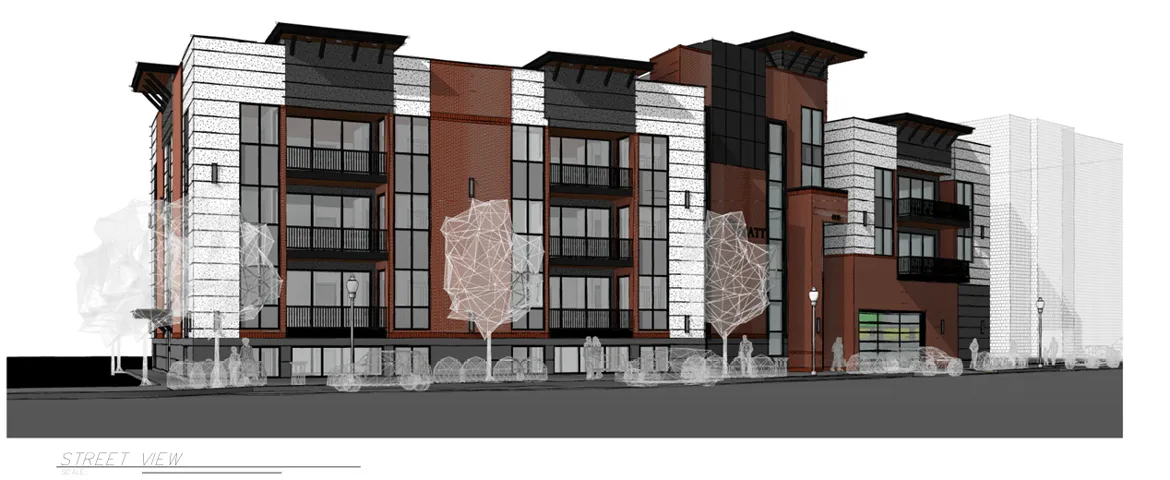 Architectural Rendering. Illustrating the street-level exterior of the property