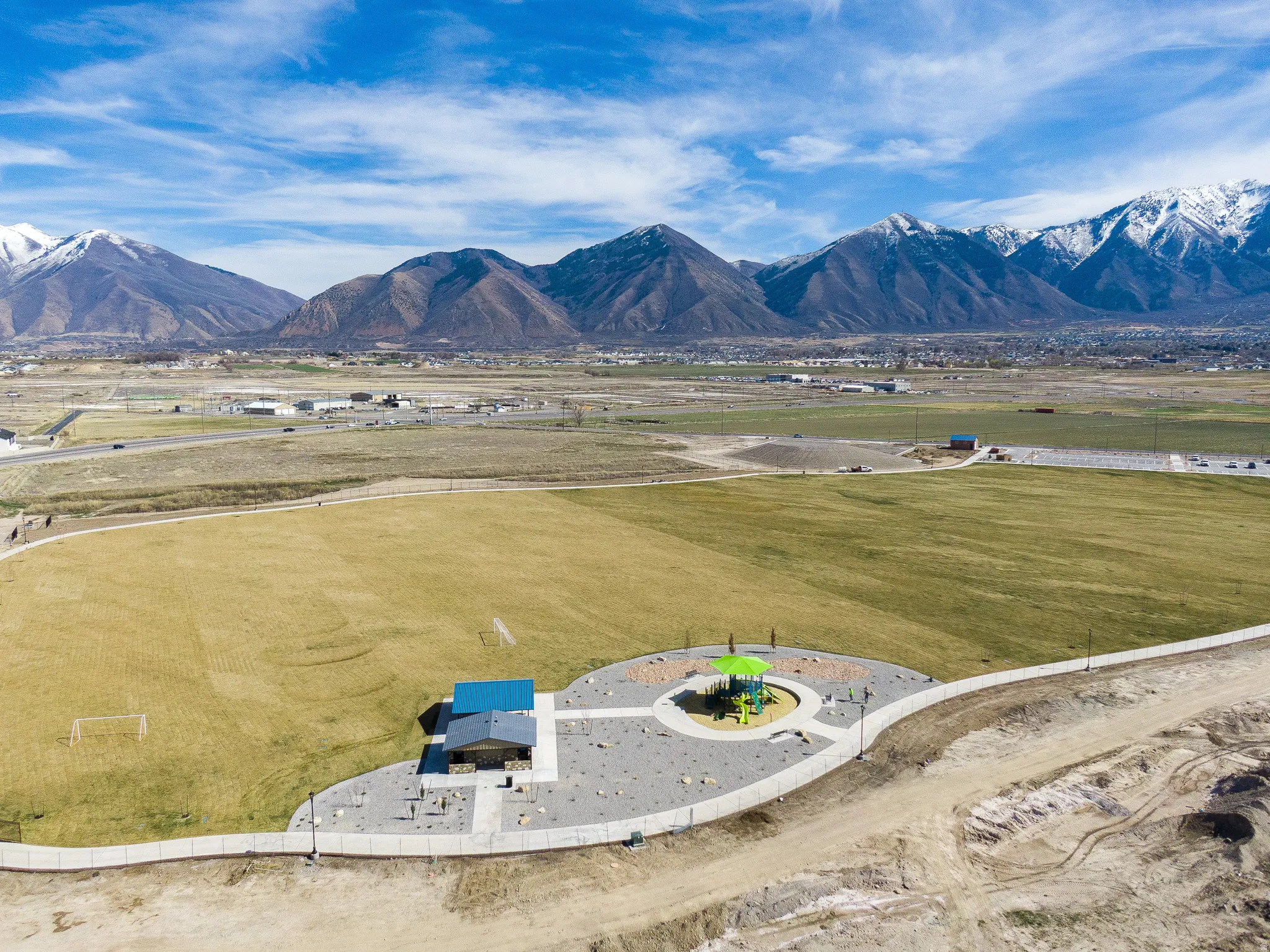 Aerial view of the first phase of the park