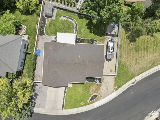 Aerial perspective showcasing the property's layout