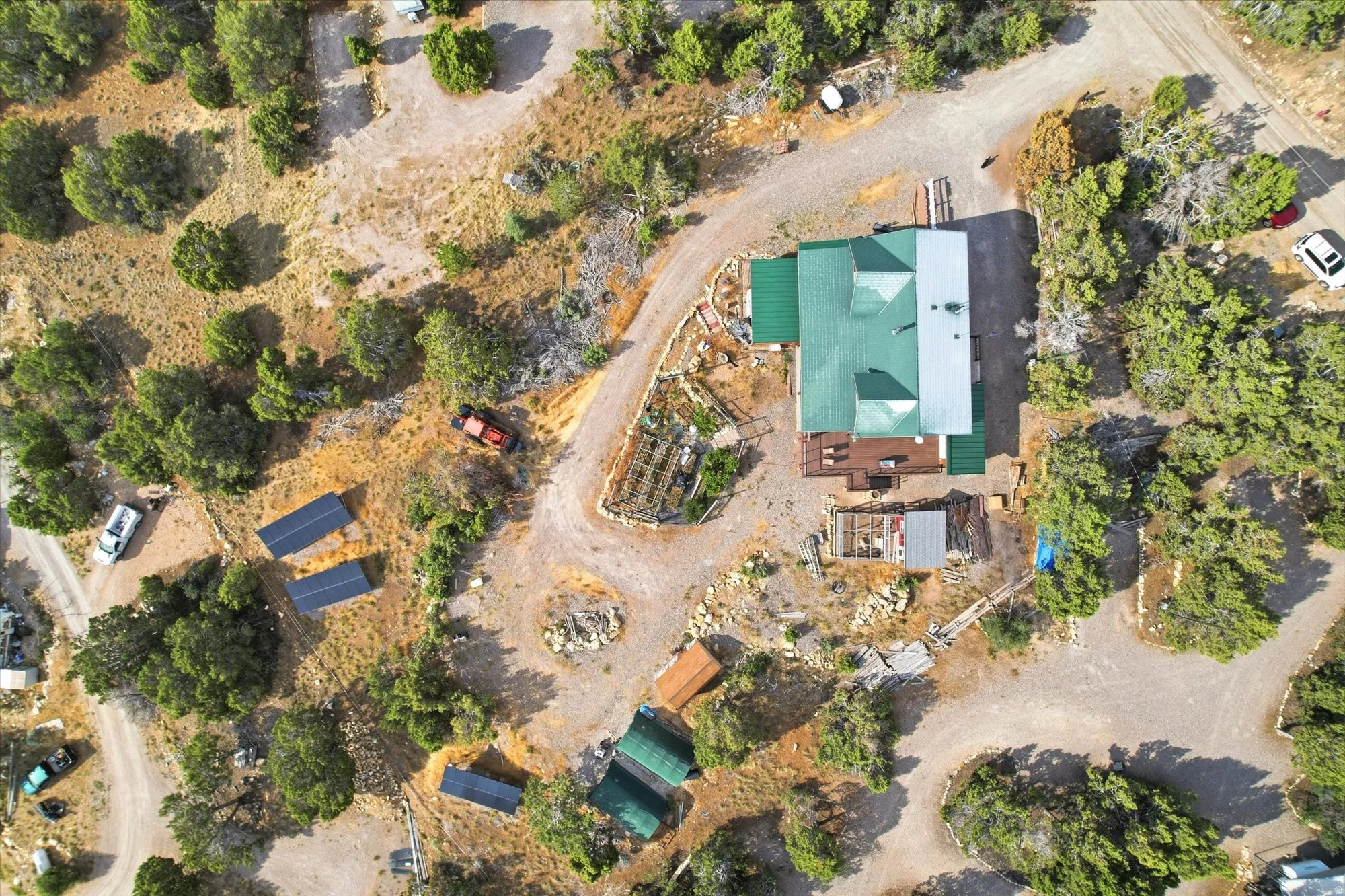 Aerial perspective showcasing the property