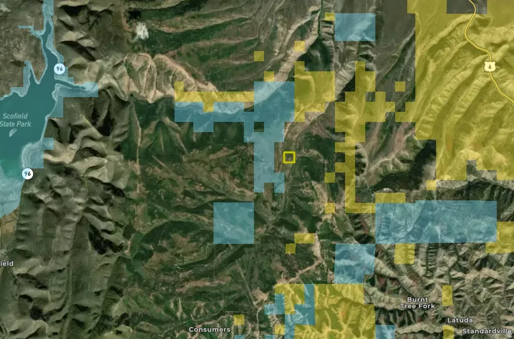 Geospatial Property Map. Illustrating property boundaries and regional features