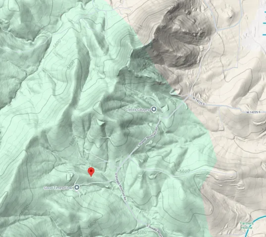 Topographical Map. Illustrating elevation contours and geographic features of the property location