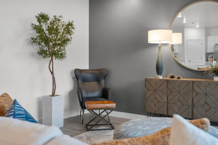 Accent wall with a neutral color palette