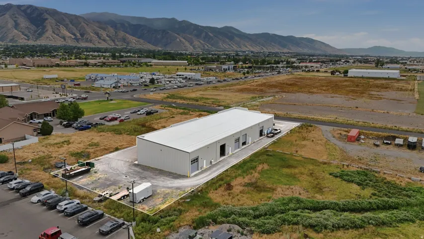 Contemporary commercial building with a metal facade and a flat roofline