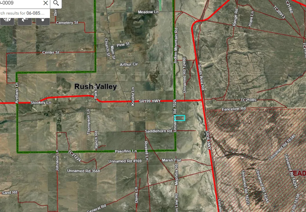 Geographic Information System (GIS) Map. Displaying topographical features and property boundaries within a specified region