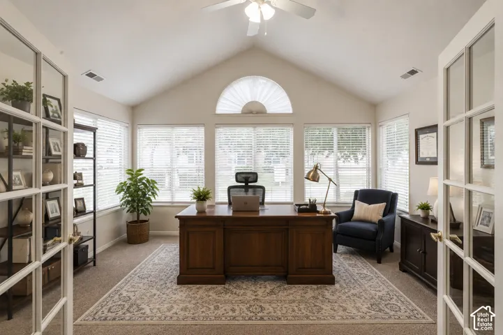 Virtually staged as an office