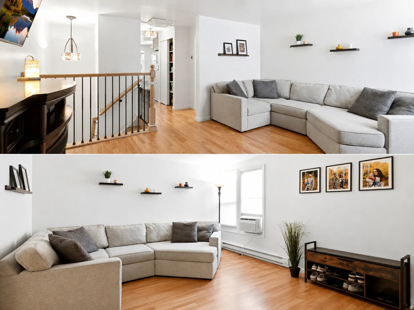 The carpet is a removable rug. Flexible living space!