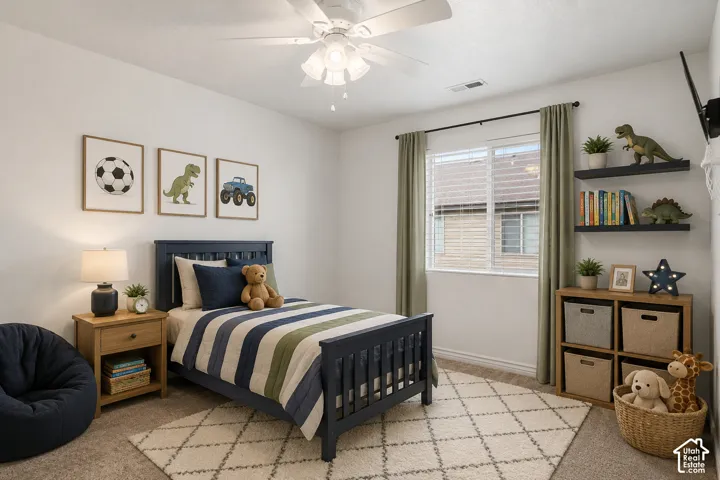 virtually staged bedroom