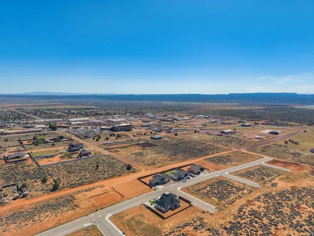 Aerial perspective showcasing a developing residential area with new construction homes