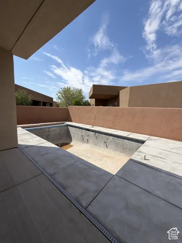 Outdoor pool under construction