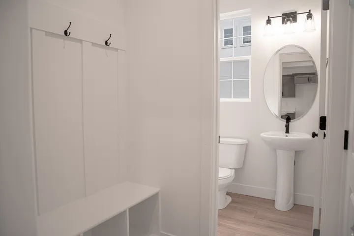 Mud room and main level half bathroom