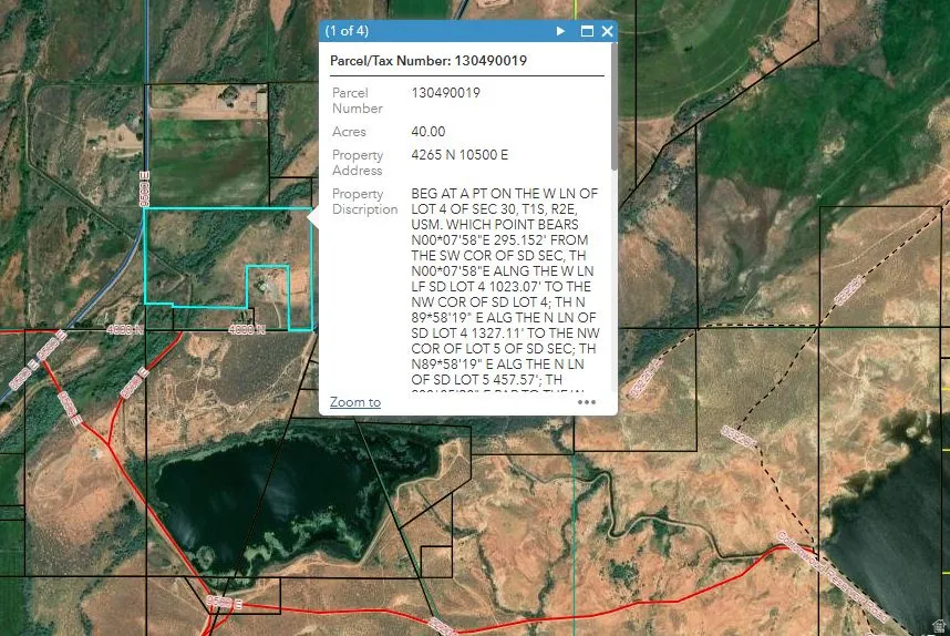 Interactive Plat view. Bullock and Cottonwood Reservoir nearby