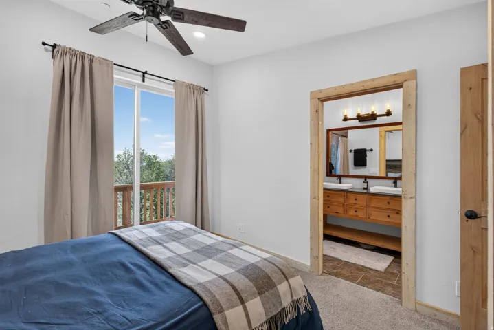 Sliding glass door opening to a private balcony