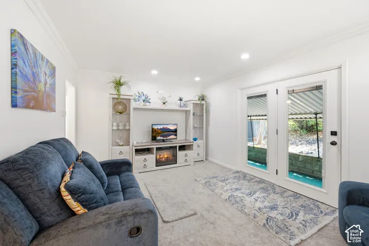 Bright interior space featuring white walls and recessed lighting