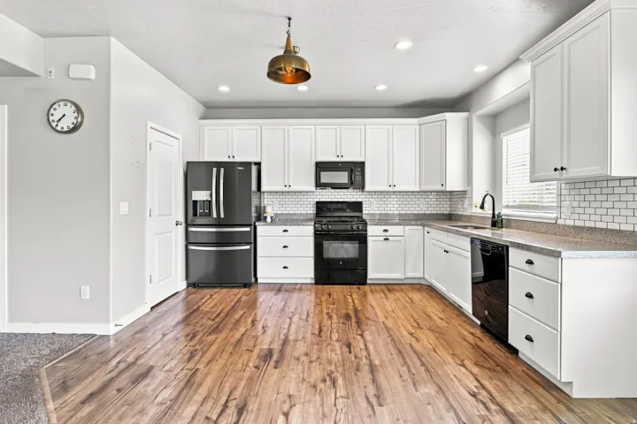 Kitchen with upgraded counter tops and cabinets