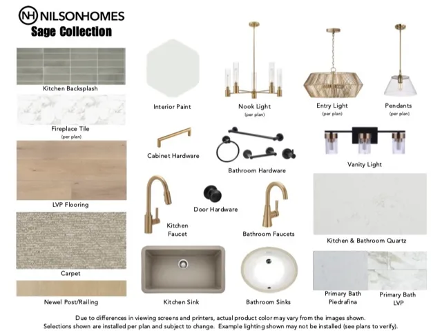 Design Selections. Detailing interior and exterior material and fixture options for the property