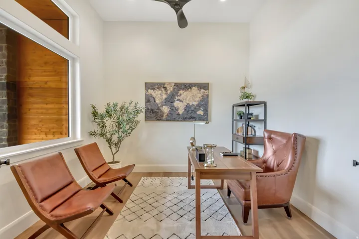 High ceilings in this versatile space