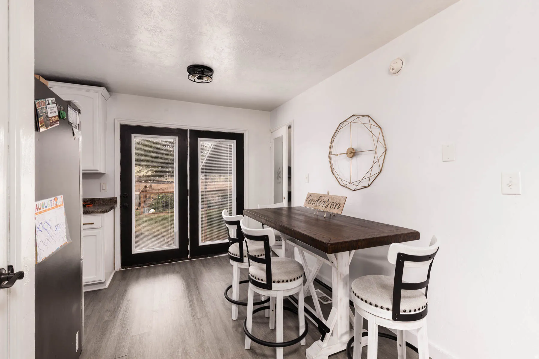 Wood-finish flooring throughout