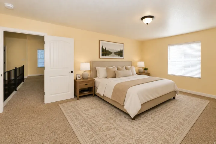 Primary bedroom features an en-suite bathroom and walk-in closet