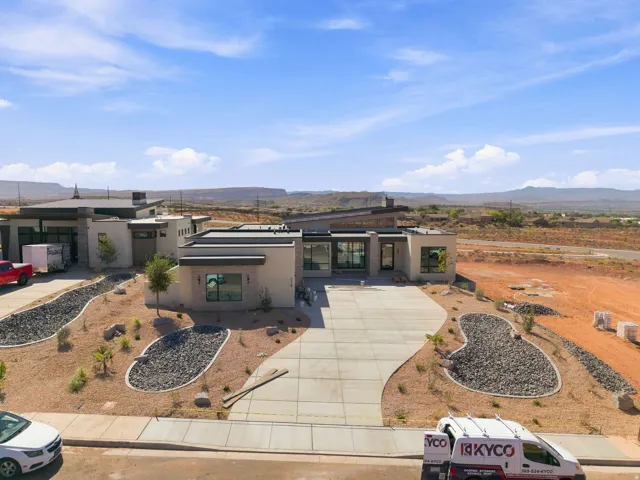 Modern exterior architecture with a flat roofline