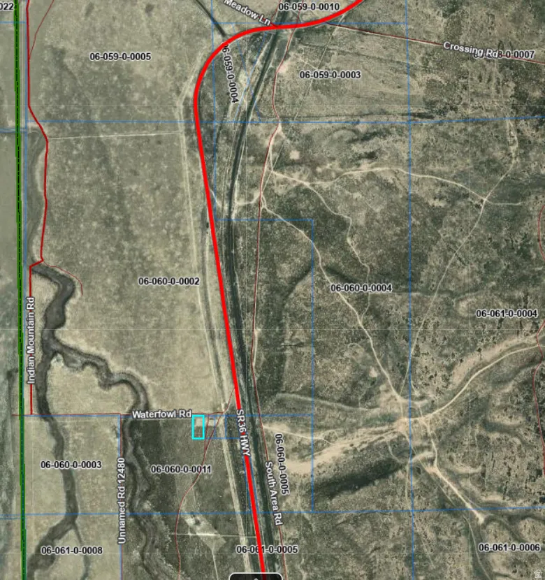 Plat Map. Illustrating property divisions and identifying roads