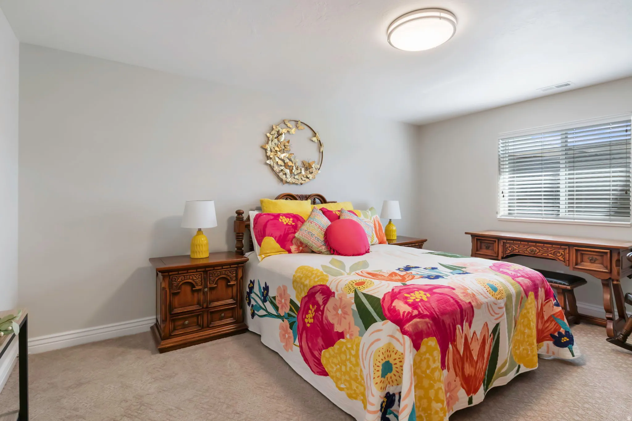 Neutral tone wall paint with white trim