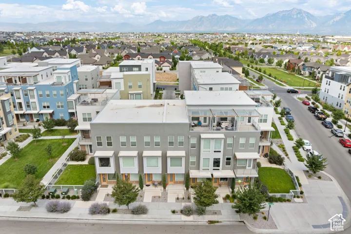 Modern townhome community featuring contemporary architectural design