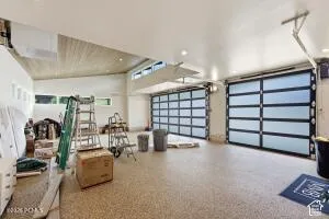 Two frosted glass garage doors