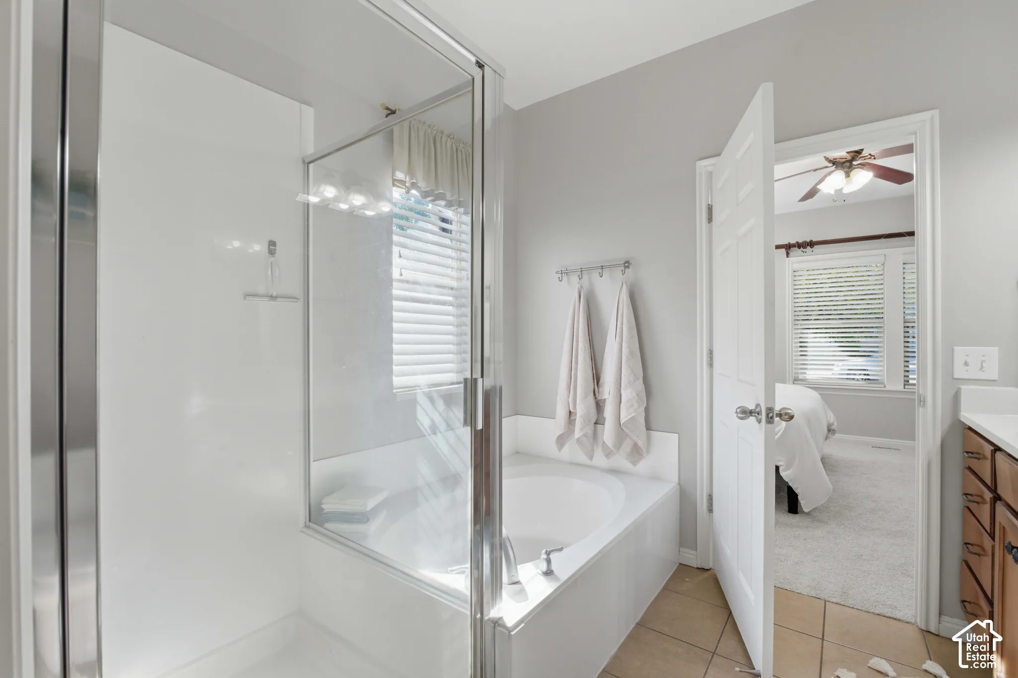 Separate shower and garden tub