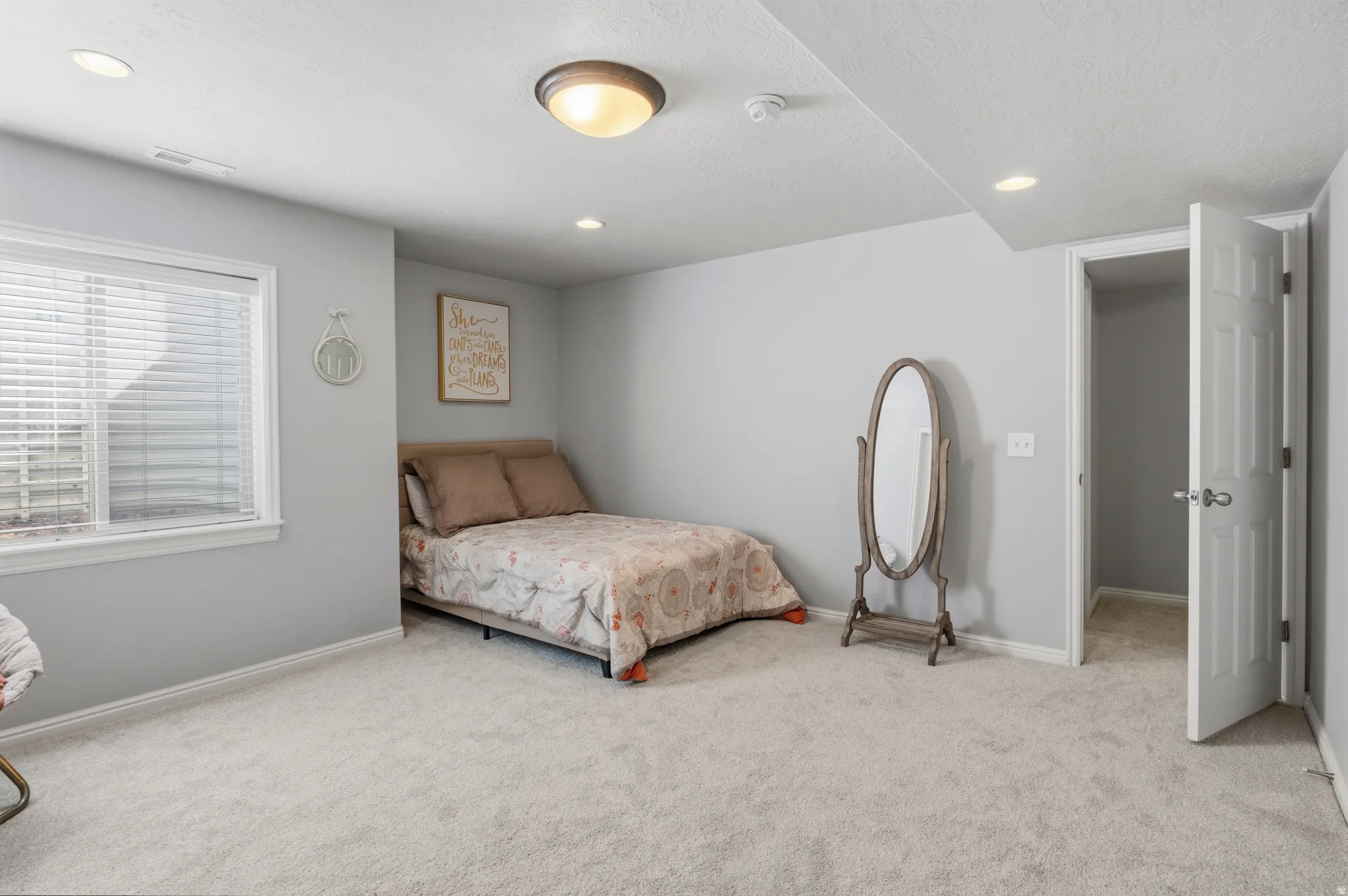 Bedroom 4: basement oversized bedroom with walk-in closet
