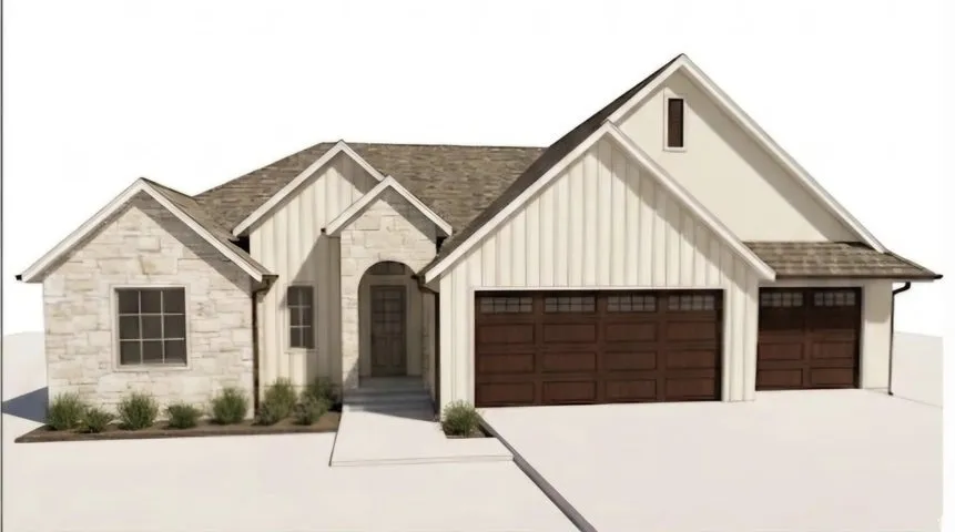 Architectural Rendering. Illustrating the exterior facade of the property
