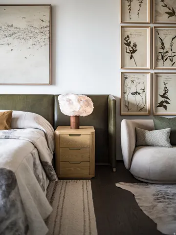 Bedroom featuring dark wood-finish flooring